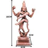 Copper Nataraja Idol, Handcrafted Dancing Shiva Statue for Pooja, Home Decor & Gifting, Traditional Indian Art, Brown, 6.5 Inch, 1 Piece