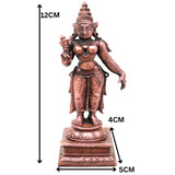 Copper Bhudevi Idol, Handmade Bhumi Devi Murti for Pooja, Vastu, Home Decor, Brown, 4.5 Inch, 1 Piece