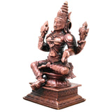 Copper Bhuvaneshwari Devi Idol, Handcrafted Traditional Murti for Pooja, Home Decor & Gifting, Brown, 4.5 Inch, 1 Piece