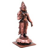 Sridevi Copper Idol, Sri Devi Lakshmi Murti, Handcrafted Vigraham for Pooja, Home Decor & Gifting, Brown, 4.5 Inch, 1 Piece