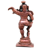 Copper Laddu Gopal Idol, Bal Krishna Murti, Kanha Ji Statue for Pooja, Home Decor & Gifting, Brown, 4 Inch, 1 Piece