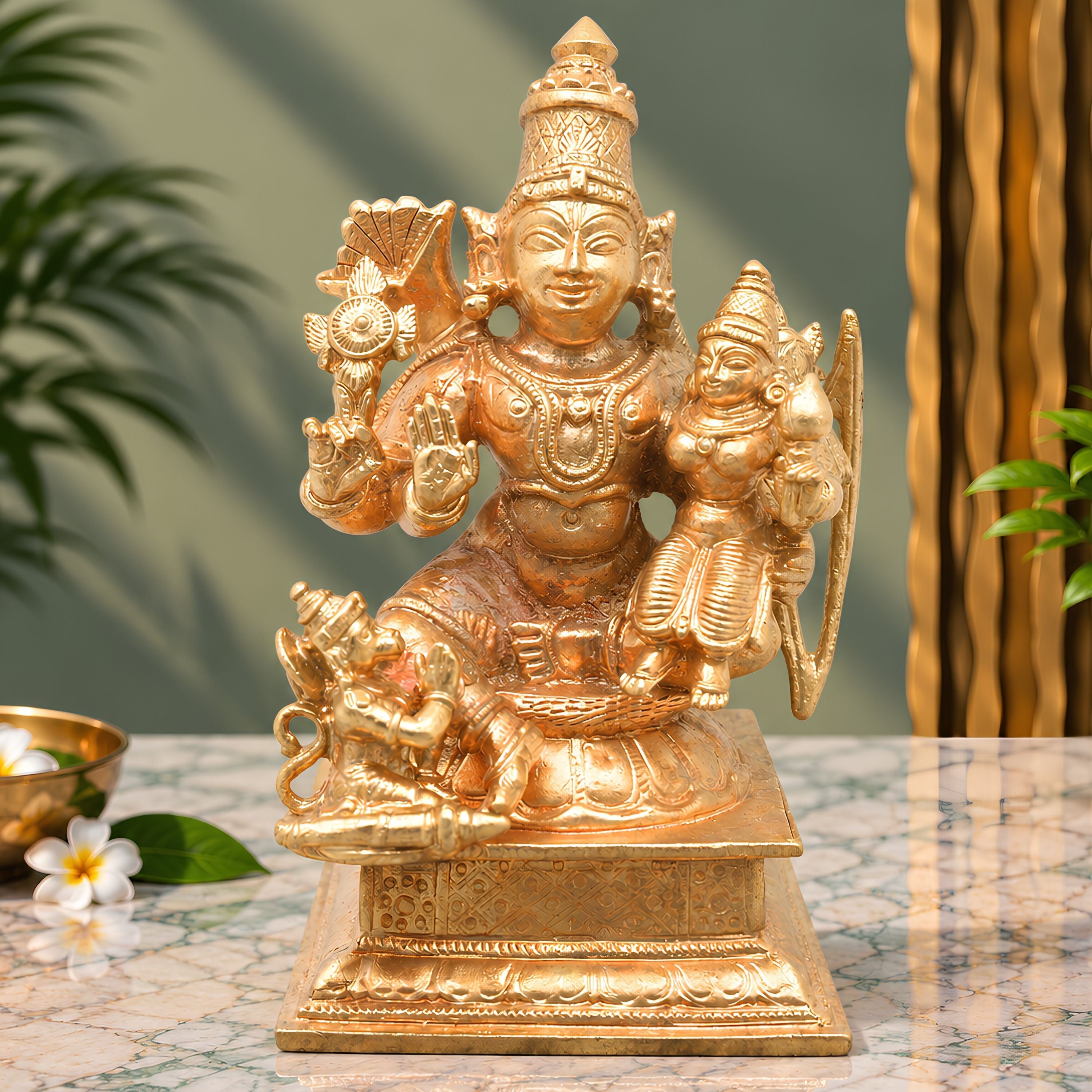 Sitting Rama Sita Hanuman Idol