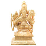Sitting Rama Sita Hanuman Copper Idol, Ram Darbar Murti for Pooja, Home Decor & Gifting, Brown, 4 Inch, 1 Piece