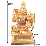 Sitting Rama Sita Hanuman Copper Idol, Ram Darbar Murti for Pooja, Home Decor & Gifting, Brown, 4 Inch, 1 Piece