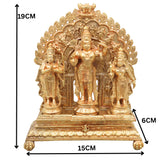 Bronze Ram Darbar Idol, Rama Sita Lakshman Murti for Pooja, Home Decor & Gifting, Gold, 7.5 Inch, 1 Piece