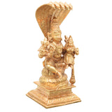 Bronze Vishnu Lakshmi Sheshnag Idol, Lakshmi Narayan Murti for Pooja, Home Decor & Gifting, Gold, 4.5 Inch, 1 Piece