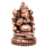 Copper Ganesha Idol, Ganapati Murti for Pooja, Vastu & Home Decor, Handcrafted Spiritual Gift, Brown, 3.5 Inch, 1 Piece