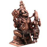 Copper Lakshmi Narasimha Idol, Sri Narasimha Swamy Murti for Pooja, Home Temple, Vastu Decor & Gifting, Brown, 3 Inch, 1 Piece