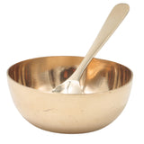 Bronze Prasad Bowl with Spoon, Naivedya Patra, Bhog Katori for Hindu Pooja, Home Temple Decor & Spiritual Gifting, Gold, 1.5 Inch, 1 Piece