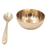 Bronze Prasad Bowl with Spoon, Naivedya Patra, Bhog Katori for Hindu Pooja, Home Temple Decor & Spiritual Gifting, Gold, 1.5 Inch, 1 Piece
