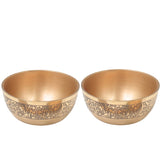 Bronze Bowl Set of 2, Traditional Pooja Katori Pair for Temple Worship, Home Decor & Spiritual Gifting, Gold, 1.5 Inch, 2 Piece
