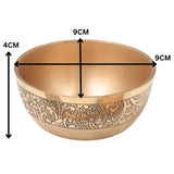 Bronze Bowl Set of 2, Traditional Pooja Katori Pair for Temple Worship, Home Decor & Spiritual Gifting, Gold, 1.5 Inch, 2 Piece