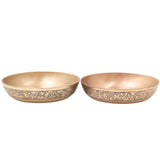 Handcrafted Bronze Pooja Bowl Set of 2 for Hindu Rituals, Home Temple, Traditional Decor & Gifting, Gold, 1 Inch, 2 Piece
