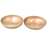Handcrafted Bronze Pooja Bowl Set of 2 for Hindu Rituals, Home Temple, Traditional Decor & Gifting, Gold, 1 Inch, 2 Piece
