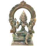 Handcrafted Bronze Mariamman Mariamma Devi Idol, Traditional South Indian Goddess Murti for Pooja, Home Decor & Gifting, Brown, 6.5 Inch, 1 Piece