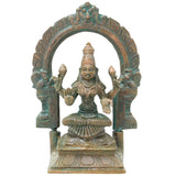 Bronze Lakshmi Idol, Goddess Laxmi Murti, Handcrafted Traditional Statue for Pooja, Home Decor & Gifting, Brown, 6.5 Inch, 1 Piece