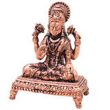 Copper Lakshmi Devi Idol, Handcrafted Traditional Murti for Pooja, Home Decor & Gifting, Brown, 2 Inch, 1 Piece