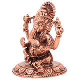 Copper Ganesha Ganapati Vinayaka Idol, Handcrafted Traditional Murti for Pooja, Home Decor & Gifting, Brown, 2 Inch, 1 Piece