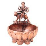 Copper Durga Diya Idol, Maa Durga Deepam, Handcrafted Traditional Chola Lamp for Pooja, Home Decor & Gifting, Brown, 3 Inch, 1 Piece