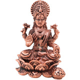 Copper Lakshmi Idol for Home Pooja, Temple, Vastu Decor &amp; Gifting, Brown, 3.5 Inch, 1 Piece