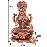 Copper Lakshmi Idol for Home Pooja, Temple, Vastu Decor &amp; Gifting, Brown, 3.5 Inch, 1 Piece