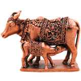 Copper Kamdhenu Cow Idol, Handcrafted Kamadhenu Murti for Pooja, Vastu, Home Decor & Spiritual Gifting, Brown, 1 Inch, 1 Piece