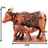 Copper Kamdhenu Cow Idol, Handcrafted Kamadhenu Murti for Pooja, Vastu, Home Decor & Spiritual Gifting, Brown, 1 Inch, 1 Piece