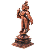 Copper Sridevi Lakshmi Idol, Handcrafted Hindu Goddess Figurine for Pooja, Home Temple Decor & Gifting, Brown, 3.5 Inch, 1 Piece