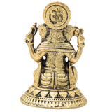 Brass Ganesha Idol, Handcrafted Traditional Ganpati Murti for Pooja, Home Decor & Gifting, Gold, 2 Inch, 1 Piece