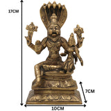 Brass Lakshmi Narasimha Idol, Laxmi Narasingh Ji Ki Murti, Narasingha Silai, Gold, 7 Inch, 1 Piece
