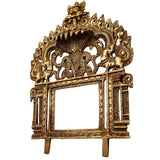 Bhunes Brass Prabhavali with Sheshnag – Traditional Arch Frame Wall Hanging for Temple, Pooja Mandir, God Idol Backdrop, Prabhawal Decor for Home, Gold, 11.5 Inch, 1 Piece