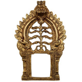 Bhunes Brass Arch Prabhavali Frame Wall Hanging – Prabhawali Prabhaval for Deity | Temple Home Decor Backplate for God Idol | Traditional Pooja Aura Arch, Gold, 8 Inch, 1 Piece