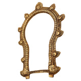 Bhunes Brass Traditional Prabhavali Arch Frame – Wall Hanging Prabhawali for Home Temple & Deity Backdrop | Prabhaval Decor for Pooja Room, Gold, 10.5 Inch, 1 Piece
