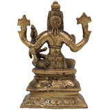 Brass Lakshmi Narasimha Swamy Idol – Yoga Narasimha, Lakshmi Nrisimha, Ugra Narasingha, Vishnu Avatar Statue for Puja, Temple & Home Decor, Gold, 6.5 Inch, 1 Piece