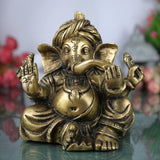 Handcrafted Brass Ganpati Idol for Home Temple | Vinayaka Murti | Peetal Ganesha Statue | Vighnaharta Pital Ganapati for Pooja & Decor