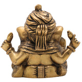 Handcrafted Brass Ganpati Idol for Home Temple | Vinayaka Murti | Peetal Ganesha Statue | Vighnaharta Pital Ganapati for Pooja & Decor,Gold, 6.5 Inch, 1 Piece