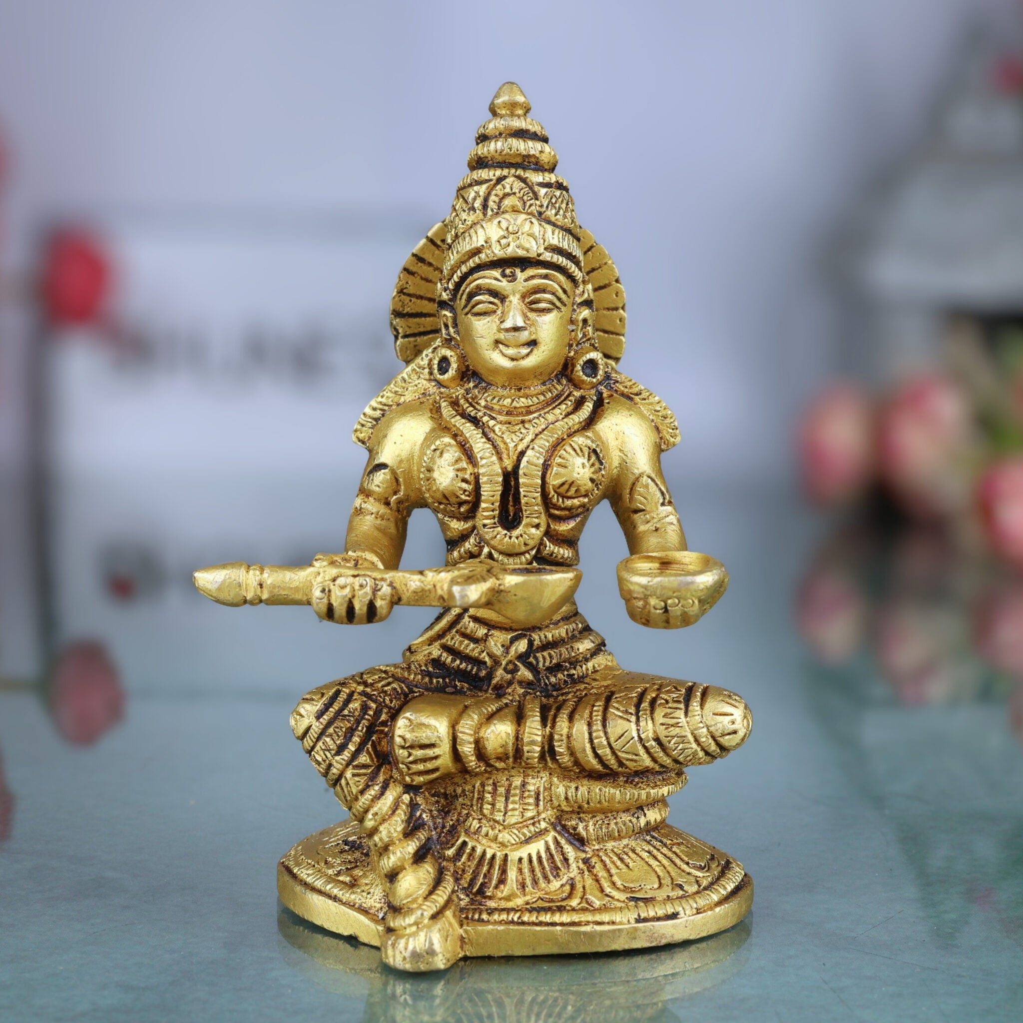 Brass Annapurna Devi Idol | Annapoorna Mata Murti | Annada Parvati Sculpture for Pooja, Kitchen, Temple & Gifts