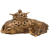 Premium Brass Dhoop Dani Idol | Decorative Brass Incense Burner, Dhoop Stand, Agarbatti & Loban Holder for Pooja, Meditation, Home & Temple Decor, Gold, 4 Inch, 1 Piece