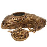 Premium Brass Dhoop Dani Idol | Decorative Brass Incense Burner, Dhoop Stand, Agarbatti & Loban Holder for Pooja, Meditation, Home & Temple Decor, Gold, 4 Inch, 1 Piece