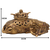 Premium Brass Dhoop Dani Idol | Decorative Brass Incense Burner, Dhoop Stand, Agarbatti & Loban Holder for Pooja, Meditation, Home & Temple Decor, Gold, 4 Inch, 1 Piece