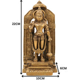 Brass Hanuman Idol with Prabhavali – Maruti, Bajrangbali, Anjaneya, Vayuputra Murti for Home Temple, Pooja & Gift Decor,Gold, 9 Inch, 1 Piece
