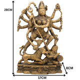 Brass Mahakali Idol – Kali Maa | Chamunda | Bhadrakali | Kalika Devi | Shyama | Durga Murti for Home Temple & Puja ,Gold, 11 Inch, 1 Piece