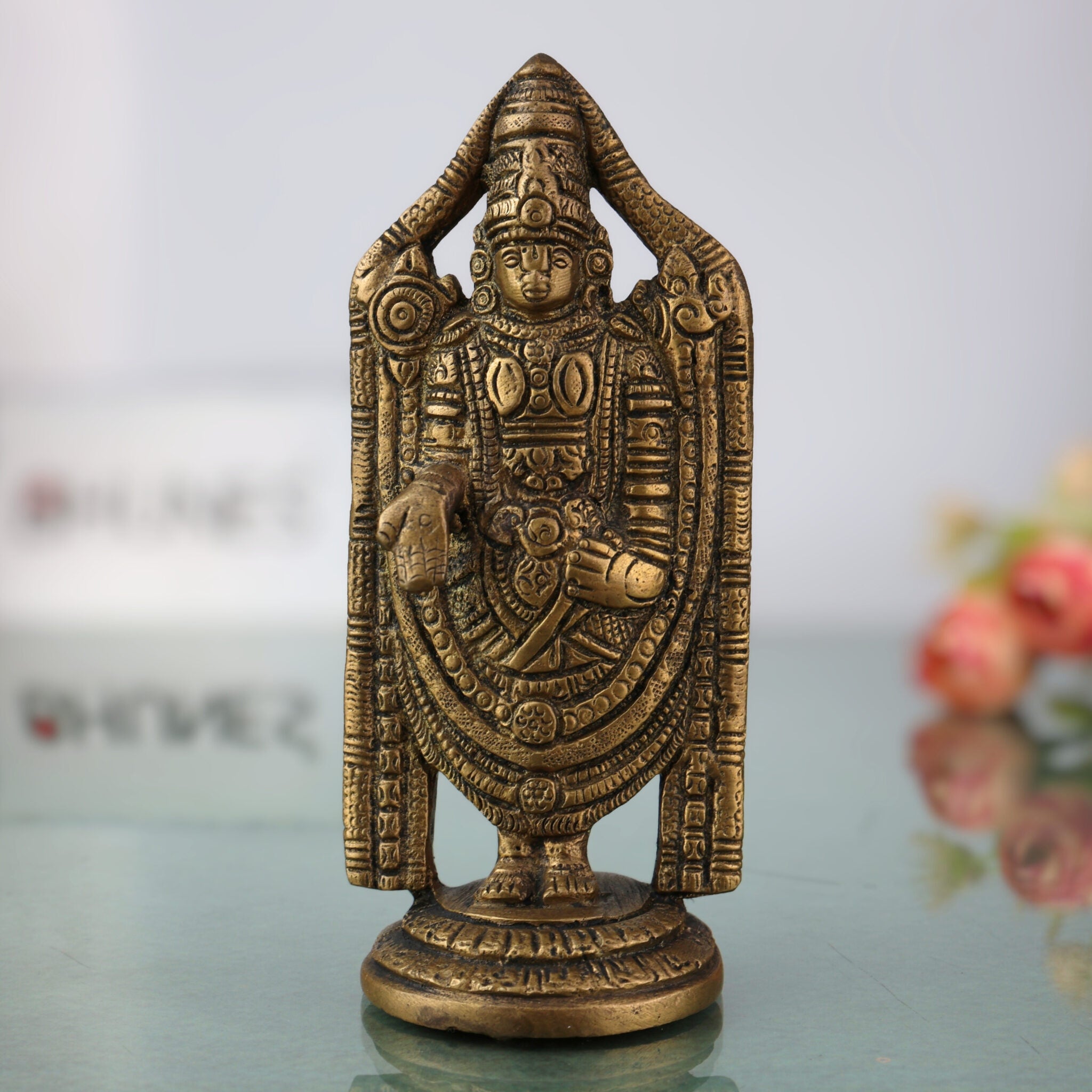 Brass Venkateshwara Idol | Lord Thirupathi Statue | Lord Balaji Idols | Tirupati Idol God Statue Showpiece | Venkateshwara Thirupathi Balaji Statue | Murti