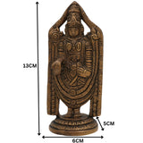 Brass Balaji Idol | Venkateswara Murti | Srinivasa Statue | Lord Vishnu Balaji Moorthi for Pooja, Home Decor, Gifts & Temple,Gold, 5 Inch, 1 Piece