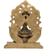 Brass Mahalakshmi Padmasana Idol with Prabhavali – Handcrafted Shree Lakshmi | Kamala Devi | Dhana Lakshmi | Gaja Lakshmi | Ashtalakshmi Statue for Puja, Home & Temple Decor,Gold, 9.5 Inch, 1 Piece