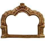 Handcrafted Brass Prabhavali Frame for Deity Idols, Traditional Temple Arch Prabhamandala Tiruvasi Backplate For Pooja Decor, Gold, 7 Inch, 1 Piece