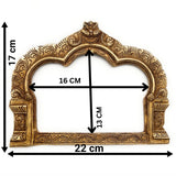 Handcrafted Brass Prabhavali Frame for Deity Idols, Traditional Temple Arch Prabhamandala Tiruvasi Backplate For Pooja Decor, Gold, 7 Inch, 1 Piece