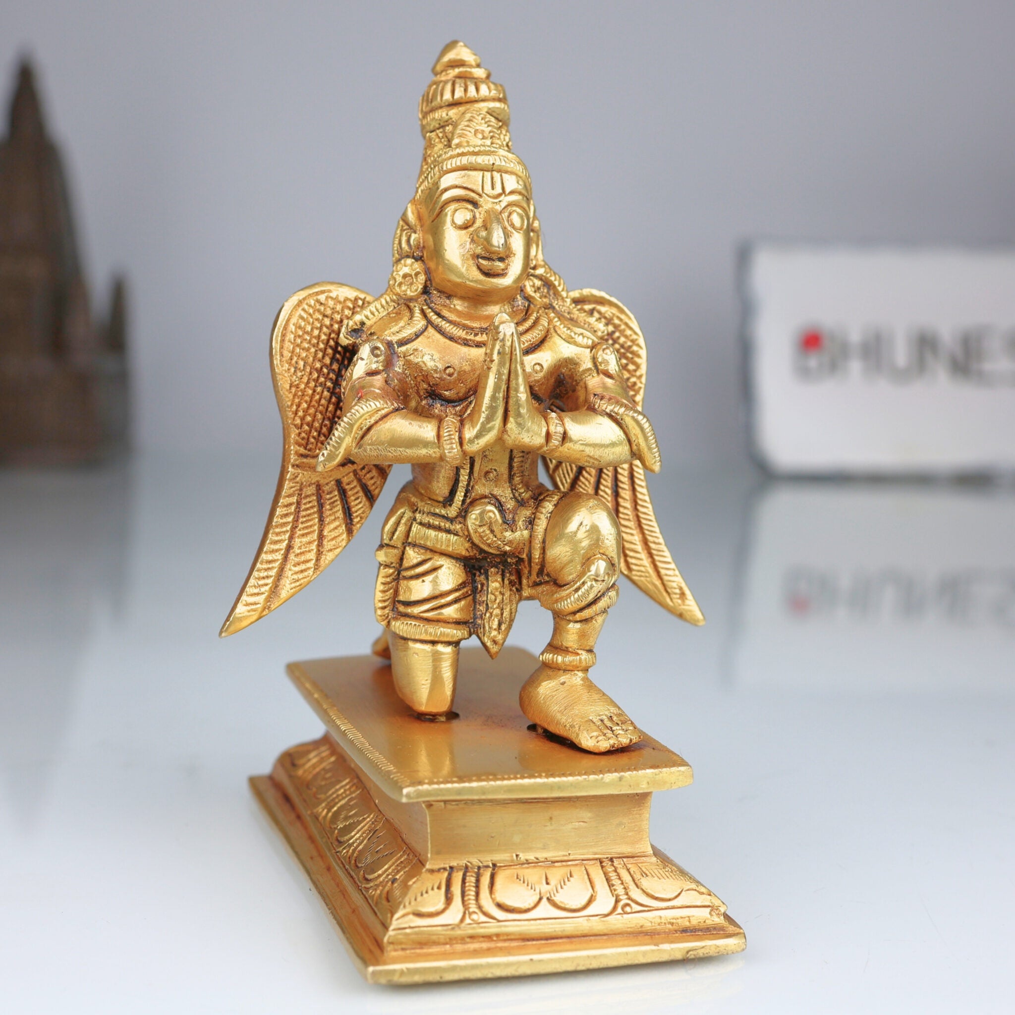 Brass Garuda Idol – Vishnu Vahana | Garuthman | Pakshiraj | Suparna | Garuda Swamy Murti for Pooja, Home Temple & Vastu Decor