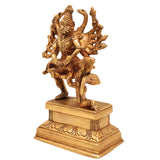 Brass Handcrafted Lord Narasimha Swamy Idol Killing Hiranyakashipu – Pital Yoga-Narasimha Murti for Pooja & Decor, Gold, 7 Inch, 1 Piece