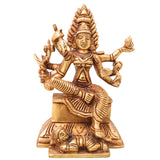 Premium Brass Mariamman Idol, Mariyamma Shakti Amma Muthu Mariamman Vigraham, Renuka Yellamma Kariamman Pital Moorthi, South Indian Hindu Goddess Statue for Pooja Home Decor Gift,Gold, 5 Inch, 1 Piece